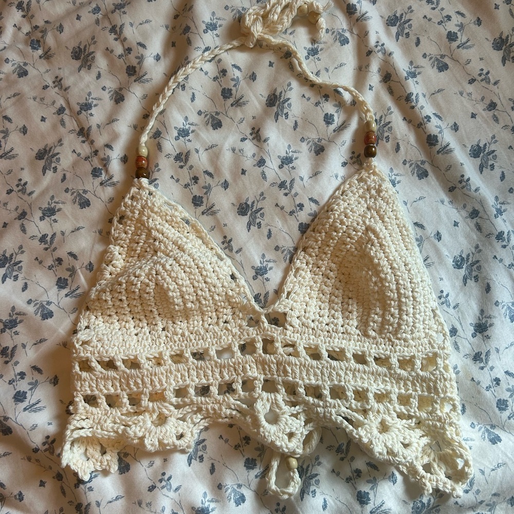 Handmade crocheted halter top